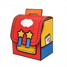 8Pcs Cute Backpack‑Shaped Paper Gift Boxes,4 Assorted Styles Portable Treat Candy Favor Boxes With Handle & Magic Tape Closure For Party Small Goodies Packaging - View 10