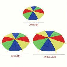1 buah Parasut Pelangi untuk Pelatihan Sensorik Luar Ruangan, Parasut Warna-warni - MultiWarna - View 3