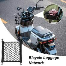 Motorcycle Cargo Net Bike Carrier Cargo Net With Hooks Elastic Luggage Storage Tie Down Mesh Web For Bicycles Carts E-Vehicles - Black - View 3
