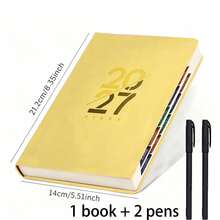 2027 A5 Planner 1pc + 2 Pens, Daily & Monthly Academic Agenda Organizer, Multi-Functional Monthly Schedule Planner For Students, Office And Business Use, Perfect For Daily Planning, Promoting Self-Discipline And Efficient Time Management, Notebook Memo - A5 - View 18