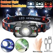 KENSUN 1pc Rechargeable Headlamp With Motion Sensor, Portable LED Headlight, Waterproof Headlamp Flashlight, Suitable For Camping, Fishing And Other Outdoor Activities, Camping Accessories - As Shown In the Figure - View 2