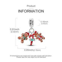 Christmas Charms-Santa Claus, Reindeer, Christmas Stockings, Gingerbread Men Pendants For Making DIY Bracelets Or Necklaces; Accessories Gifts - Silver - View 7