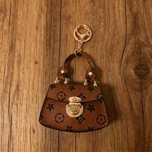 Vintage Luxury Litchi Grain PU Leather Metal Buckle Mini Handbag For Women, Keychain Earphone Coin Storage Hanging Bag - Multicolor - View 7
