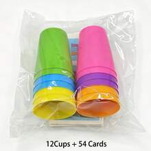 1 Set Juego de Apilamiento Rápido de Tazas, Juguete Interactivo de Apilamiento Rápido para Padres e Hijos, Incluye Tarjetas de Patrones y Campana, Juego de Mesa de Entrenamiento Lógico Educativo, Adecuado para Reuniones Familiares - Multicolor - Ver 15