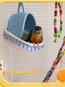 1pc Handmade Woven Hamster Nest, Parrot Nest, Rabbit Hideout, Suitable For Hamster/Parrot/Guinea Pig/Rabbit, All-Season Pet Nest (Hook Color Randomly Shipped) - View 10