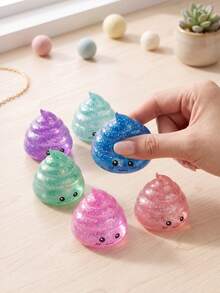 1 pièce Jouet squishy mignon pailleté en forme de caca, jouet à presser kawaii coloré et brillant, jouet sensoriel anti-stress amusant pour blague, cadeau de fête d'anniversaire, remplissage de sac cadeau, cadeau original - Multicolore - Voir 4