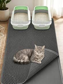 Detachable Cat Litter Mat With Hook And Loop, Double Layer Honeycomb Cat Litter Collection Mat, Smooth Bottom Non-Slip Pet Cat Litter Trapping Mat, Suitable For Cat Litter Box - Multicolor - View 1