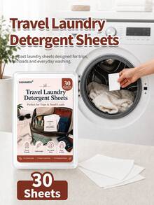 Multi-Specification Travel Laundry Sheets, Portable Laundry Sheets, Disposable Sheets, Travel Use, Stain Removal, Odor Removal, Antibacterial, Deodorizing, Home Use, Machine Wash And Hand Wash Compatible, Daily Essential, Gentle And Soft, Instant Effect With Water, Commercial And Home Use - Portable Laundry Detergent Sheets for Travel - View 1
