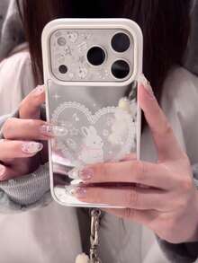 Sweet Girl Lace Heart Rabbit Phone Case Compatible With Apple 18 Pro Max 17 Women's 16 Pro New 17 Pro Max Protective Cover 16 Full Coverage Anti-Drop 15 With Pendant And Magnetic - Multicolor - View 1
