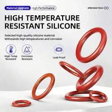 Automotive Maintenance Silicone O-Rings, Multiple Sizes Rubber Rings, Suitable For Car Air Conditioning Pipes, Waterproof Leak-Proof Sealing Accessories, Used For Vehicle Pipe Interface Maintenance - A - View 5
