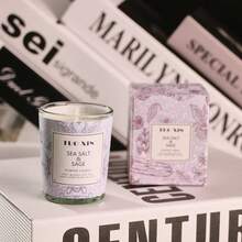1PC Home Aromatherapy Candle Large Jar Plant Wax Smokeless Fragrance Glass Cup Essential Oil Indoor Scented Candle - C - View 6