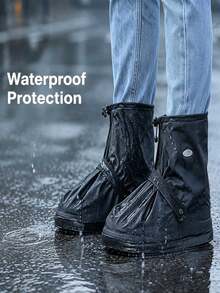 Reusable Waterproof Shoe Covers, Non-Slip Rain Shoe Protector, Zipper Design Outdoor Travel Hiking Shoe Covers - Multicolor - View 5