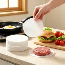 500pcs Round Food Wax Paper, Oil-Absorbing Meat Separator Paper, Burger Paper, Greaseproof Paper, Steamer Paper, Bun Liner Paper, Beef Patty Separator Paper, Food Liner, Double-Sided Greaseproof Non-Stick Paper/Silicone Oil Paper/Baking Oil Paper, 100/500/1000pcs - Multicolor - View 2