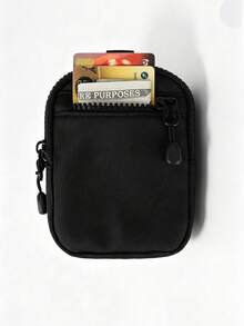 1pc Storage Small Pouch With Front Zipper Compartment, Outdoor Portable Key Earphone Coin Purse Hanging Bag - Multicolor - View 5