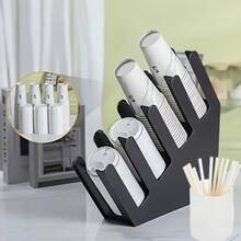 2pcs Commercial Cup Dispenser And Straw Holder, Heavy Duty Desktop Cup Rack, Non-Food Contact Storage, Suitable For Coffee Shop And Office, Space-Saving, Durable, Stylish - Multicolor - View 5
