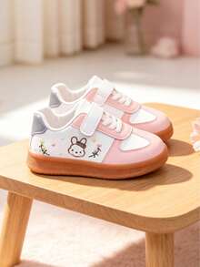 Girls' Cute Rabbit Casual Sneakers, Kids' Skate Shoes - Pink - View 5