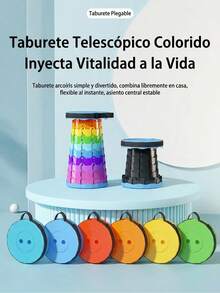 Banco Plegable Retráctil Taburete Telescópico Portátil 180kg - Naranja - Ver 3