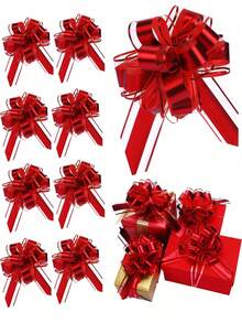 Large Red Ribbon Bow, Reusable Gift Wrapping Bow, Suitable For Christmas, Birthday, Wedding, Party, Gift Box, Basket And Floral Decoration - Red - View 1
