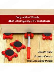 5/4pcs Mobile Casters, Home Furniture Mover, With 360° Rotating Wheels, Men's Tools, Easily Move Sofa, Refrigerator And Cabinet Alone - Multiple Styles - View 7