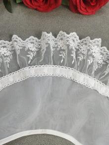 1件女款白色精緻水溶性刺繡蕾絲純色波希米亞風聚酯纖維時尚內搭上衣 春秋冬款時尚假領 - 白色i - 查看 7