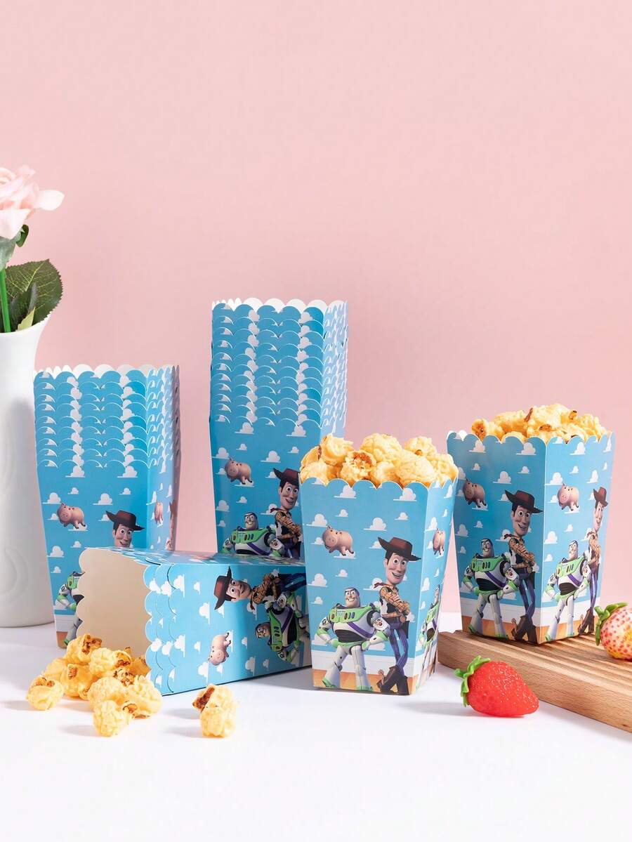 6pcs/12pcs/24pcs Anime Cartoon Theme Party Candy Boxes, Suitable For Halloween Party Decoration, Theme Party Gift Boxes, Candy And Cookie Boxes, Party Gift Bags, Party Gift Boxes, Suitable For Birthday Party, Candy And Popcorn Box Decoration, Suitable For Back To School Season Party, Holiday Essential Party Supplies - Multicolor - View 1