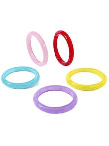 1 buah Gelang Resin Bulat untuk Wanita, Gaya Cina Baru, Aneka Warna, Pelangi - gelang - View 2
