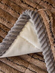 1pc Thickened Plush Striped Sofa Cushion, Machine Washable & Hand Washable, Scratch-Resistant, Pet-Friendly, Soft & Delicate Texture, Furniture Protector Cover For Living Room & Bedroom, Suitable For 1-Seater, 2-Seater, 3-Seater, 4-Seater Sofas - Brown - View 10