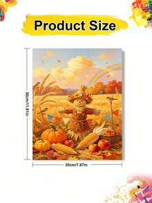 1pc Autumn Theme DIY Digital Oil Painting, Scarecrow Canvas Art Painting For Adult Beginners, Wall Decor Home Decor, Holiday Gifts. - Sets - View 9