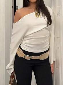 GLAMSKIN Women's Autumn/Winter Cold Shoulder Long Sleeve Top, One ...