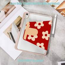 Floral Pattern Tablet Protective Case, Tri-Fold High Transparency Acrylic With Pencil Slot Protective Case. Tablet Protective Case Features: Tri-Fold Stand Design, Smart Sleep/Wake, Full Coverage Protection, Skin-Friendly Frame Material, Air Cushion Anti-Drop Frame, Multi-Angle Stand, Built-In Pencil Slot, Precise Cutouts, Lightweight And Portable. Compatible With IPad Mini4/5 (7.9 Inch), Mini6/7 (8.3 Inch); Air1/2/3, IPad5/6/8 (9.7 Inch); IPad2019-2021, Pro10.5, Air3 Universal, S6Lite/S7/S8/S9/S10/A8/A9 All Series Tablet Protective Case. - Multicolor - View 3
