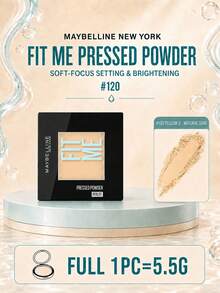 Maybelline 美寶林 Soft Matte Powder 120 柔霧粉餅 8.5g，3合1定妝＋補妝＋提亮，控油＋柔焦毛孔＋霧面妝效，適合中性至油性白皙膚色 - 美寶蓮FITME粉餅120 - 查看 10