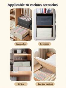 Set Penyimpanan Pakaian Dalam & Kaus Kaki dari Kain Non-Woven, Pengatur Lemari, Kotak Penyimpanan Pembatas Laci, Tas Penyimpanan Lipat, Penyimpanan Lemari yang Efisien, Kotak Penyimpanan Terbagi, Dekorasi Rumah, Pengatur Perlengkapan Kuliah, Lemari Penyimpanan, Dekorasi & Aksesoris Rumah, Perlengkapan Rumah Tangga - Grey - View 7