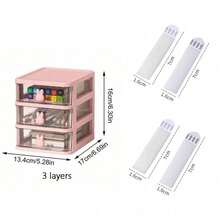 2/3/4/5 Layer Drawer Storage Organizer, Transparent Plastic Storage Box, Large Capacity Multi-Layer Drawer, For Home, Office, Desktop Storage - Multicolor - View 11