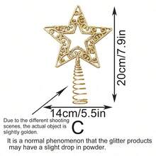 Đỉnh cây thông Noel hình bông tuyết kim tuyến 8 inch màu vàng bạc, đồ trang trí cây thông Noel, tiệc năm mới, trang trí lễ hội, trang trí nhà trong nhà - Nhiều màu - Xem 15
