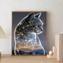 1PC DIY 5D Diamond Painting Kit Cat Pattern - Round Full Diamond Art Mosaic Craft, Home Wall Decor, Unframed - No Frame - View 3