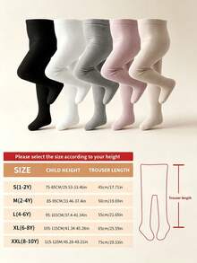 4 Pairs Girls Solid Vertical Striped Cotton Soft Comfortable Pantyhose For All Seasons Daily Wear - Multicolor - View 5