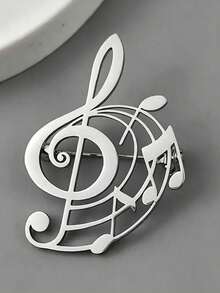 suteyi Men's Stainless Steel 18K Gold Treble Clef Music Symbol Brooch, Elegant Suit Jacket Badge, Exquisite Gift For Music Lovers And Musicians - Multicolor - View 2