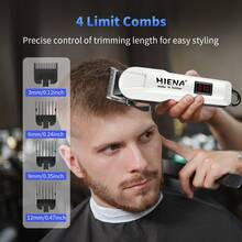 HIENA Professional Electric Hair Clipper Digital Display Cordless Hair Trimmer USB Type-C Charging Hair Clipper With Limit Combs Home Haircutting Tool Men's Gift - View 10