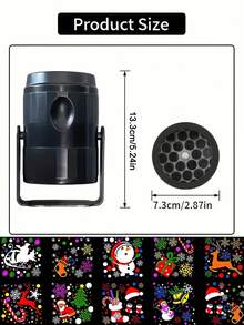 1pc Christmas Projection Light, USB Powered Christmas Projector, Landscape Decorative Light, LED Light, Decorative Atmosphere Light, Christmas Light, Holiday Decoration, Christmas Decoration, Suitable For: Party, Christmas, Gathering, Bedroom, Living Room, Outdoor - Multi-color light - View 12