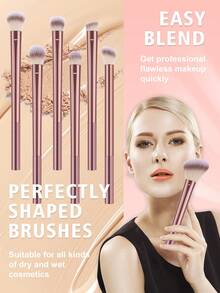 34Pcs/19pcs Pink Makeup Brush Set Eyeshadow Brushes Cosmetic Sponges Triangle Powder Puffs Finger Puffs Brush Cleaner Bowl Complete Makeup Tool Kit For Beginners - Pink - View 2
