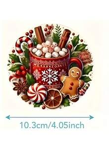 12/6pcs Set Christmas Gingerbread Man Theme Wooden Coaster Set - Christmas Gingerbread Man Design, Perfect For Home, Office, Cafe Or Tea Room Decoration And Holiday Table Setting | Holiday Coasters | Wooden Coasters, Desktop Protection Pads, Perfect Gift Choice, Home Bar Essential, Christmas Table Decor - View 10