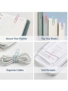 160pcs Colorful Stainless Steel Paper Clips Set - Large Size With Storage Box, Office Supplies For Documents And Bookmarks - Multicolor - View 5