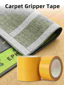 1 Roll Cloth Double-Sided Tape, Strong Double-Sided Adhesive, Suitable For Fabric, Clothing, Carpet, Mat, Wallpaper And Balloon, Daily Fixing, Carpet Fixing, Anti-Slip Mat And Artwork Fixing - Yellow - View 2