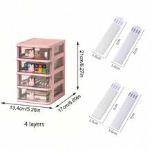 2/3/4/5 Layer Drawer Storage Organizer, Transparent Plastic Storage Box, Large Capacity Multi-Layer Drawer, For Home, Office, Desktop Storage - Multicolor - View 13