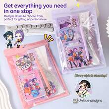 KPop Demon Hunters K-POP Gift Stationery Set With Badge, Pen And Notebook, Bestselling Stationery Store Selection, Suitable For Teenager Desk Decor, Holiday Gift, Classroom Incentive Prize, Fan Giveaway - Multicolor - View 3