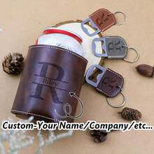 Personalized Leather Cup Sleeve, Fashionable Customized Cup Holder, Protect Your Water Bottle, Premium Leather Material, Multiple Color Options, Personalized Lettering - Multicolor - View 6