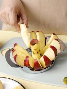 1 Buah Alat Pemotong Apel Paduan Seng Warna Perak, Pemotong Buah 8 Iris/12 Iris (Opsional), Cocok untuk Apel Besar, Buah-buahan, Pir, Kentang, dan Bawang Bombay, Alat Dapur Rumah Tangga untuk Memotong dan Mengiris dengan Cepat - MultiWarna - View 8