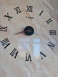 Acrylic Wall Clock, Vintage Roman Numeral & Pointer Design, Asymmetrical Shaped Panel, DIY Decoration Easy Installation (No Tools Required), Suitable For Office And Other Locations - 1PC - View 9
