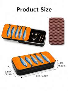 4/3/2/1pc Portable Travel Jewelry Box, Sardine Print Mini Jewelry Organizer, Small Pull-Out Earring Ring Necklace Storage Box - Multicolor - View 9