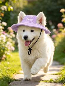Custom Dog Hat With Ear Holes, Summer Sun Protection Hat For Dogs, Adjustable Dog Sun Hat, Personalized Corduroy Pet Baseball Cap, Suitable For Small, Medium And Large Dogs, Puppy Gift - Multicolor - View 4